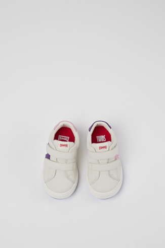 Overhead view of Twins White Leather Sneaker