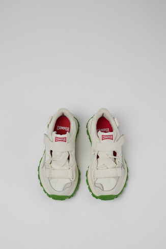 Overhead view of Drift Trail White Textile/Leather Sneaker