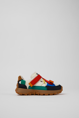 Side view of Bobo Choses x Camper Multicolor Textile and Leather Semi-Open Shoes for Kids.