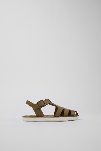 Side view of Miko Brown Leather Sandal