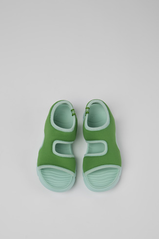 Overhead view of Oruga Green Textile Sandal
