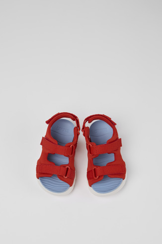 Overhead view of Oruga Red Textile Sandal