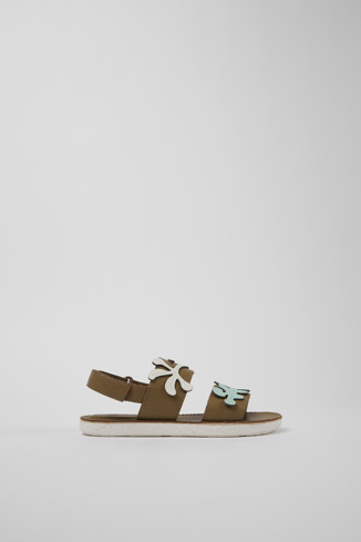 Side view of Twins Brown Leather 2-Strap Sandal