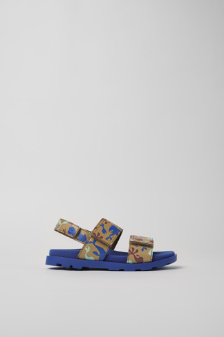 Side view of Brutus Sandal Multicolored Leather 2-Strap Sandal
