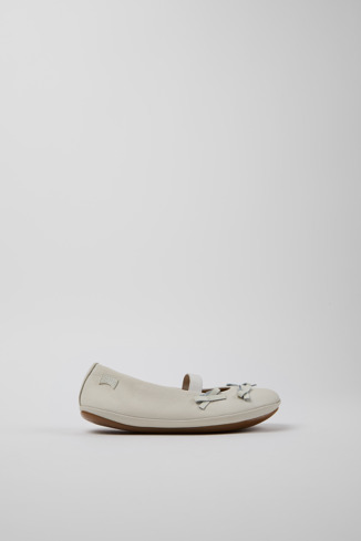 Twins Ballerines en cuir blanc pour enfant.