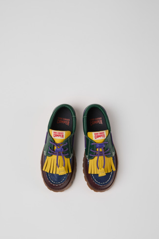 Overhead view of Bobo Choses x Camper Multicolor Leather and Nubuck Nautical for Kids.