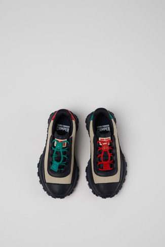 Overhead view of Bobo Choses x Camper Multicolor Textile and Leather Kids' Sneaker.