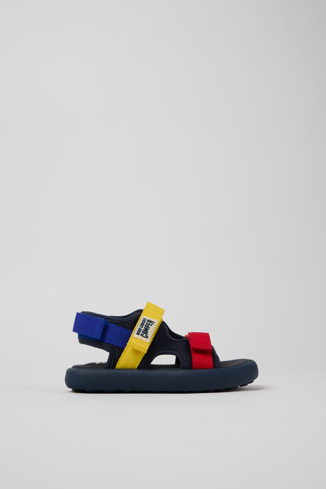 Side view of Bobo Choses x Camper Multicolor Textile Sandals for Kids.