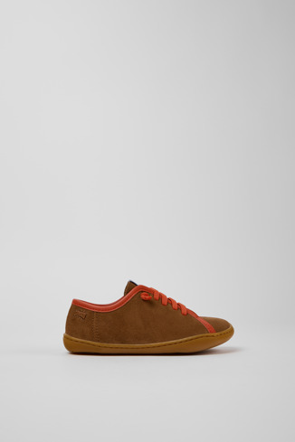 Side view of Twins Multicolor Nubuck and Leather Shoes for Kids.