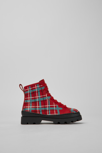 Side view of Brutus Multicolor lace up leather boots