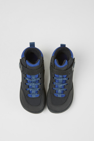 Overhead view of Ergo Black textile ankle boots