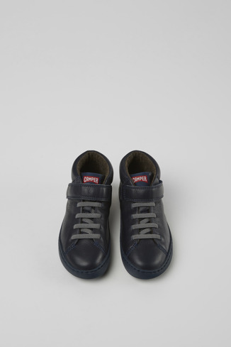Overhead view of Peu Touring Dark blue leather sneakers
