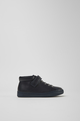 Side view of Peu Touring Dark blue leather sneakers