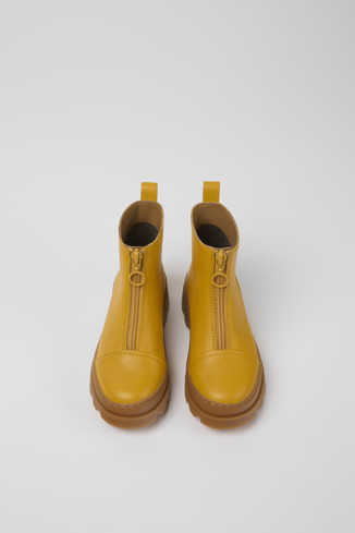 Alternative image of K900274-004 - Brutus - Yellow leather zip-up boots