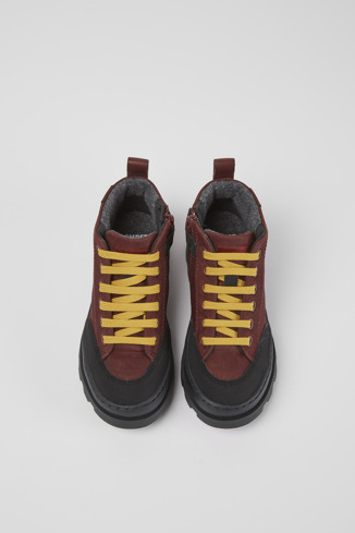 Overhead view of Brutus Burgundy ankle boots