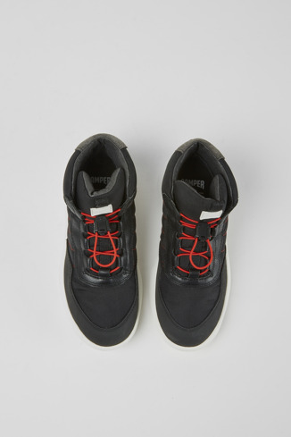 Overhead view of CRCLR Black ankle boots