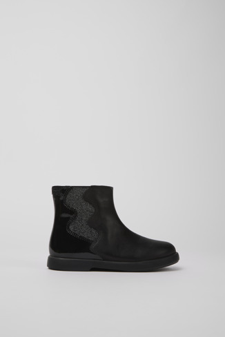 Side view of Duet Black leather boots