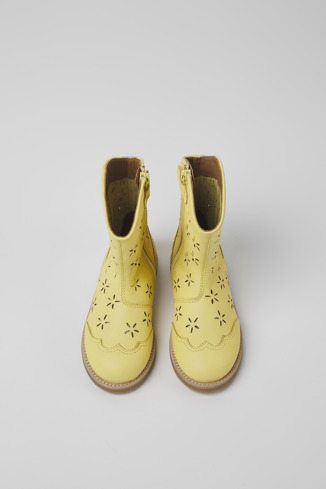 Alternative image of K900312-003 - Savina - Yellow leather boots for kids