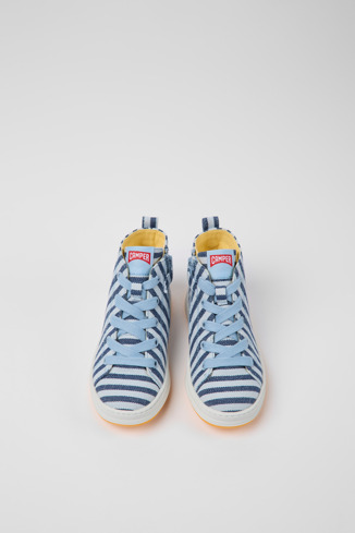 Runner Sneaker infantil de teixit de color blau i blanc