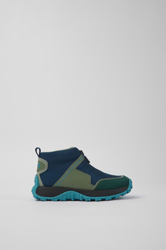Side view of Drift Trail Multicolored textile and leather sneakers for kids