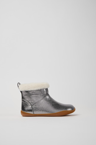 Peu Bota infantil de pell de color gris