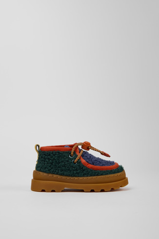 Side view of Bobo Choses x Camper Multicolor Textile and Leather Ankle Boots for Kids.