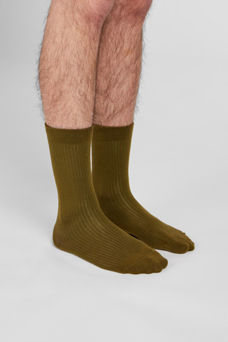 Alternative image of KA00039-003 - Calma Socks - Meias castanho-esverdeadas em colaboração com a PYRATEX®