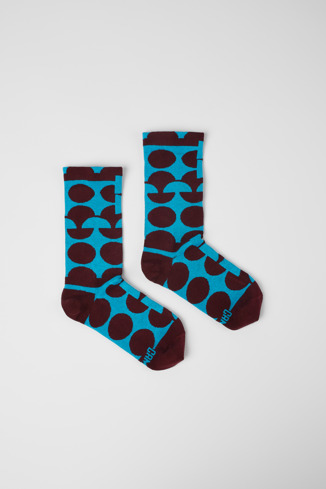 Side view of Sox Socks Burgundy and blue socks