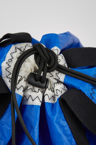 Close-up view of Camper x North Sails Blue and white shopper bag