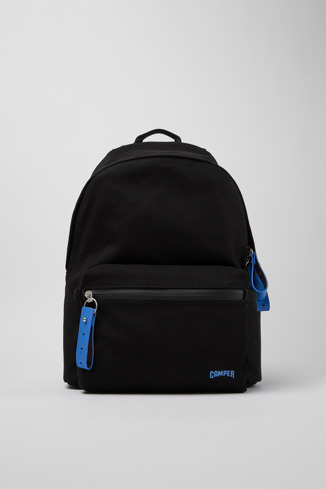 Side view of Ado Black recycled cotton backpack