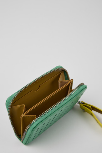 Alternative image of KS00057-001 - Mosa - Green and yellow small leather wallet