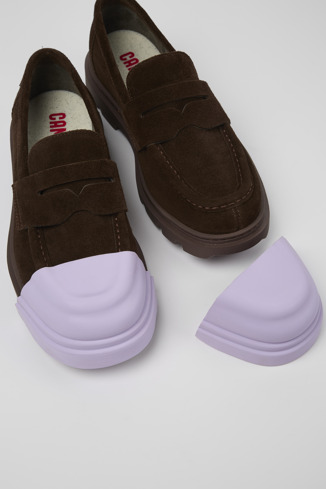 Close-up view of Junction Toe Caps Violet rubber toe caps