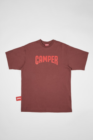 T-Shirt Camiseta burdeos con el logo de Camper