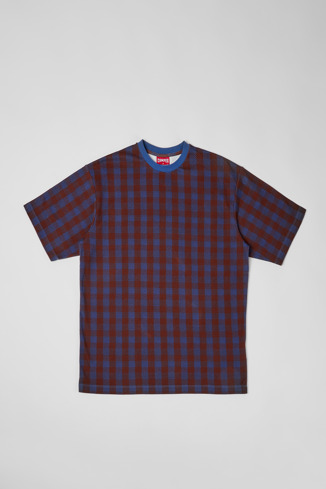  T-Shirt T-shirt bordô e azul unissexo