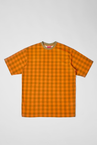  T-Shirt Samarreta unisex de color taronja i beix