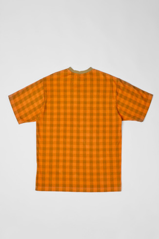  T-Shirt T-shirt cor de laranja e bege unissexo