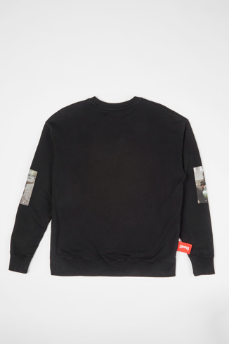 Back view of Sweatshirt Black sweatshirt with donkey print