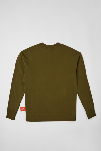 Back view of Sweatshirt  Green-brown unisex sweatshirt