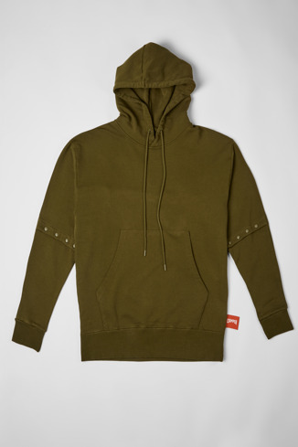 Side view of  Hoodie Green-brown unisex hoodie