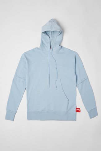 Side view of  Hoodie Light blue unisex hoodie