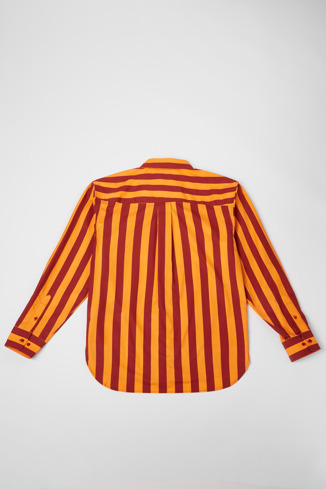 Shirt Camicia unisex a righe bordeaux e arancione