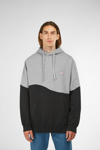 Alternative image of KU10021-002 - Hoodie - Grey and black unisex hoodie