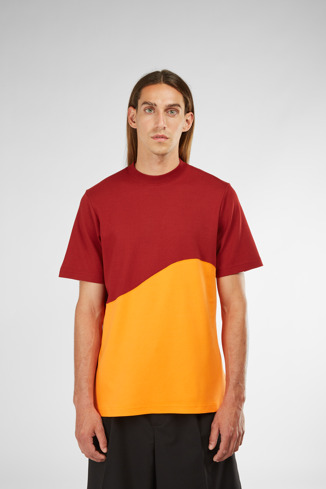 Alternative image of KU10022-002 - T-Shirt - T-shirt unisex bordeaux e arancione