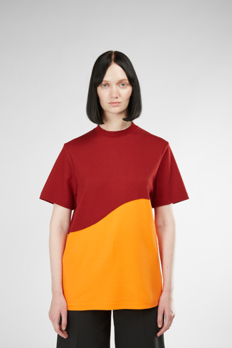 Alternative image of KU10022-002 - T-Shirt - Bordeaux en oranje uniseks T-shirt