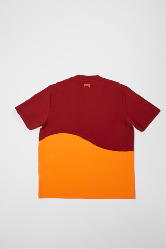 Back view of T-Shirt Burgundy and orange unisex T-shirt