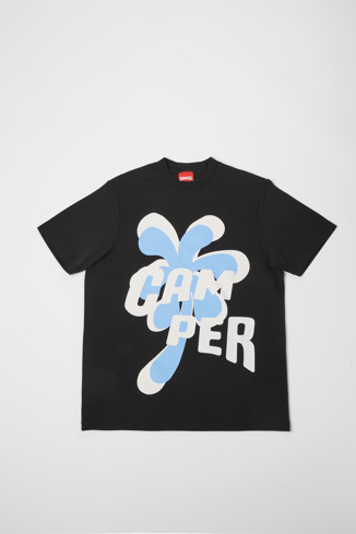 T-Shirt Samarreta unisex estampada de color negre i blau