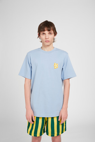 KU10030-001 - T-Shirt - Blue organic cotton T-shirt