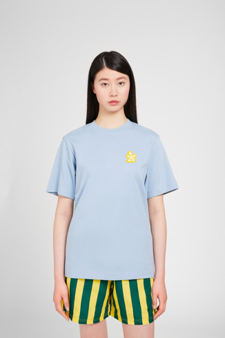 T-Shirt Camiseta azul de algodón orgánico