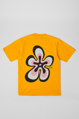 T-Shirt T-shirt em algodão orgânico cor de laranja