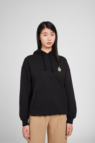 KU10032-001 - Hoodie - Black organic cotton hoodie